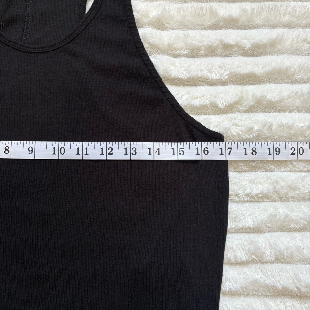 ATHLETA Black Ribbed Open Back Racerback Tank Top Modal XS Pilates - Picture 6 of 7